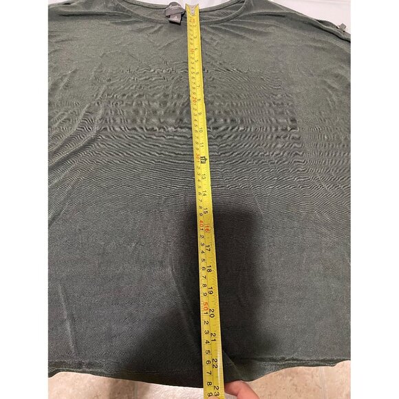 Travelers By Chico's Women's Top Size 4 Button Sleeve Detail Olive Green - Picture 14 of 16